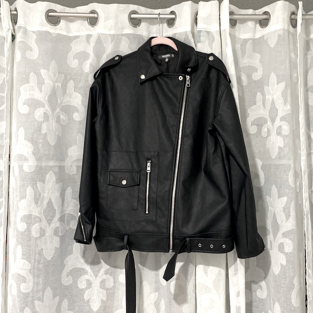 MISSGUIDED tall leather jacket
